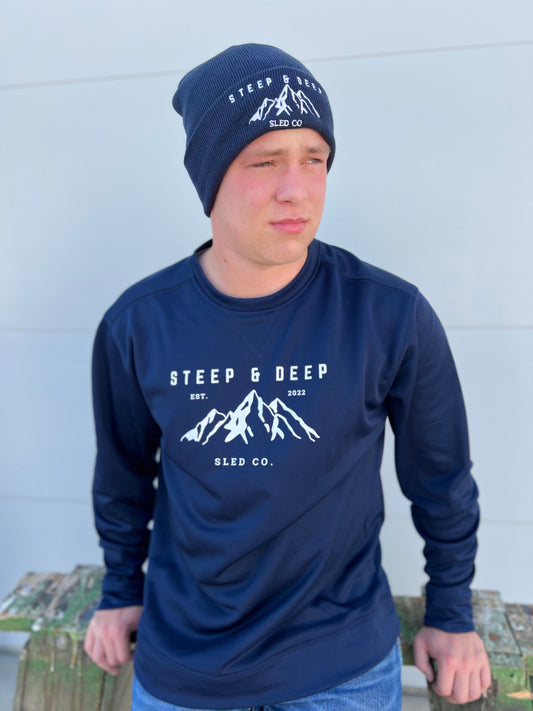 Pull-Start Crewneck in Navy